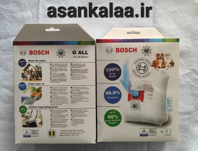 کیسه جاروبرقی بوش G ALL اصل | بسته ۴ عددی | مناسب Bosch و Siemens